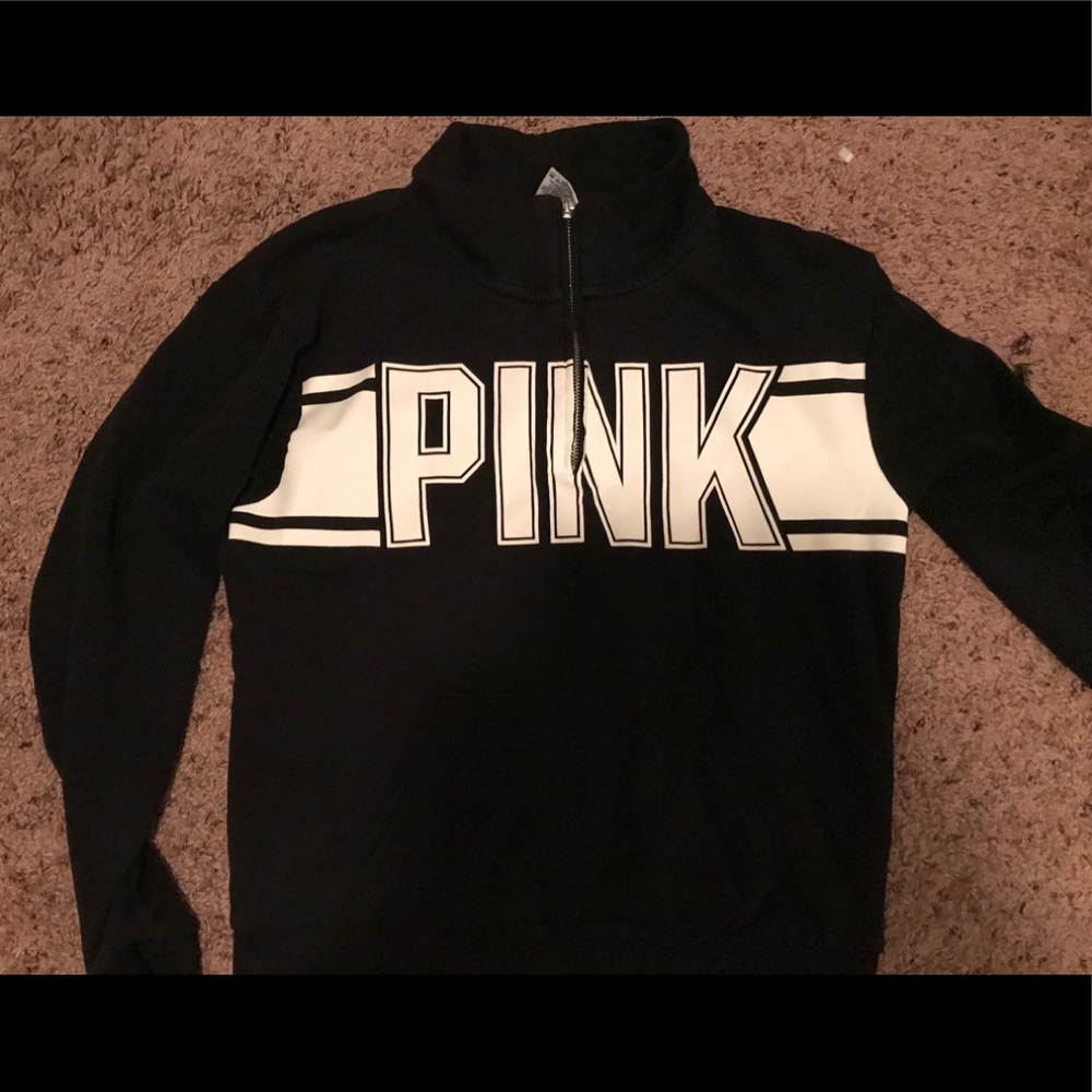 PINK black and white sweatshirt